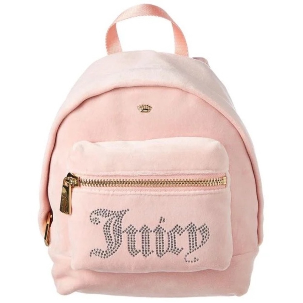 Juicy Couture Black Label Pink Velour Mini Backpack
